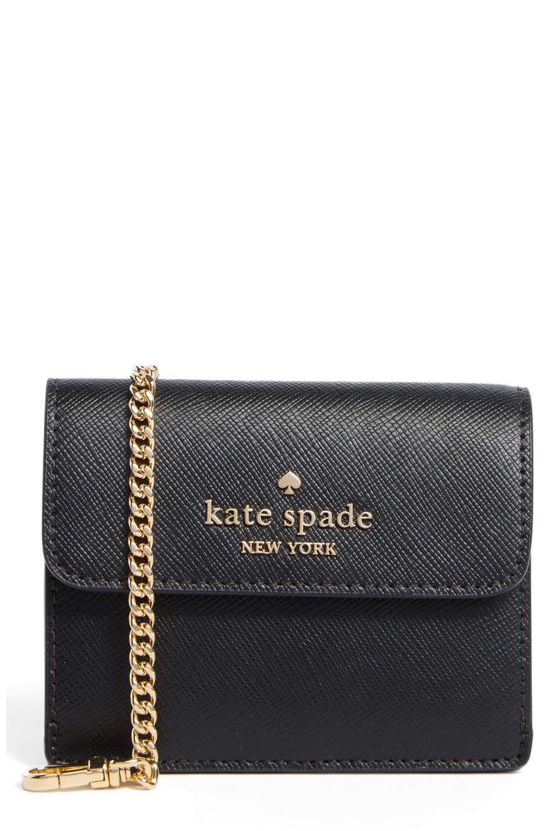 madison small wallet on a chain, Main, color, BLACK
