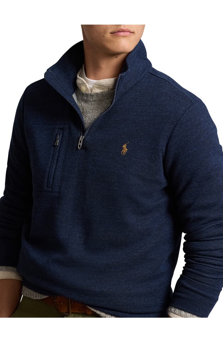 Polo Ralph Lauren Big & Tall Terry 1/4-Zip Pullover, Alternate, color, Worth Navy Heather