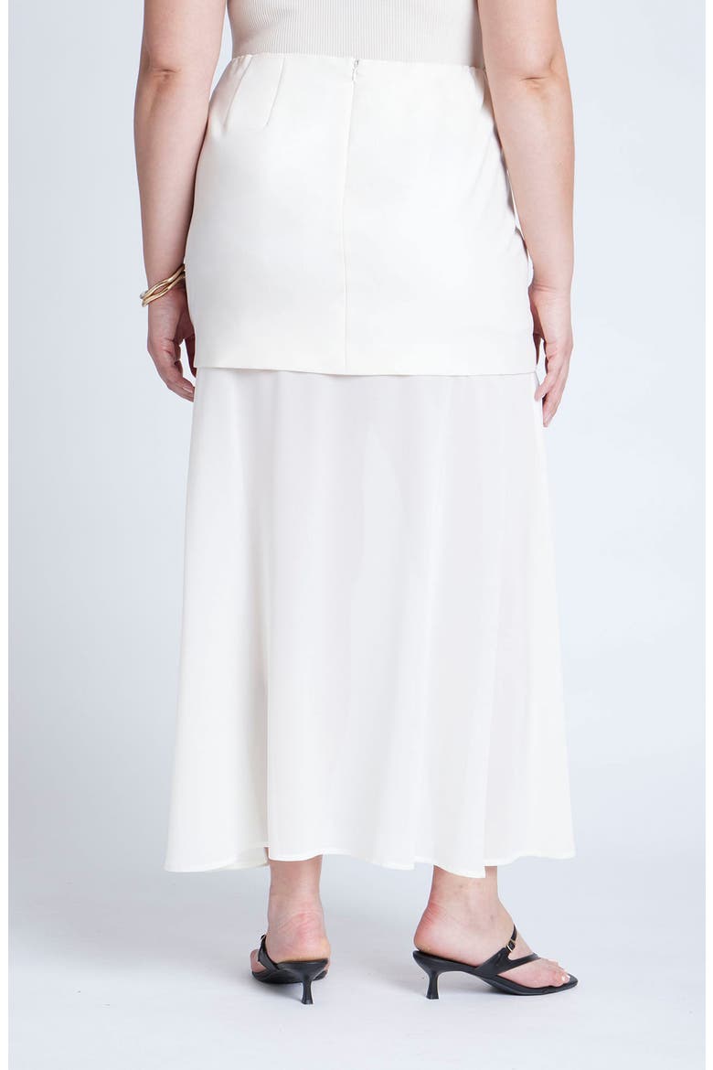 Mixed Media Skirt, Alternate, color, CREAM