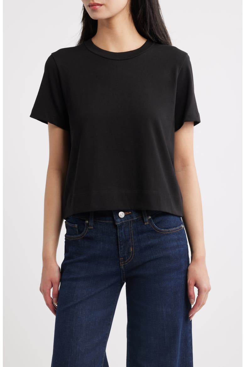 The Boxy Crop T-Shirt, Main, color, BLACK