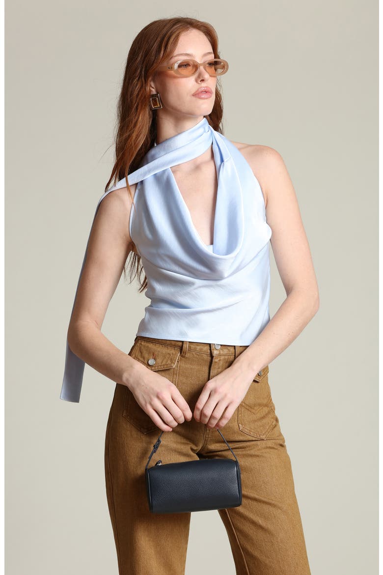 Satin Halter Top, Alternate, color, ICE BLUE