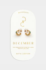 Katie Loxton 'December' Waterproof Gold Birthstone Hoop Earrings