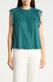 DR2 by Daniel Rainn Flutter Sleeve Lace Top