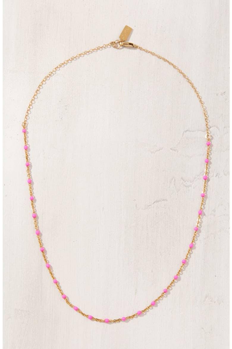 Kaz Bead Station Necklace, Alternate, color, GOLD/ PINK