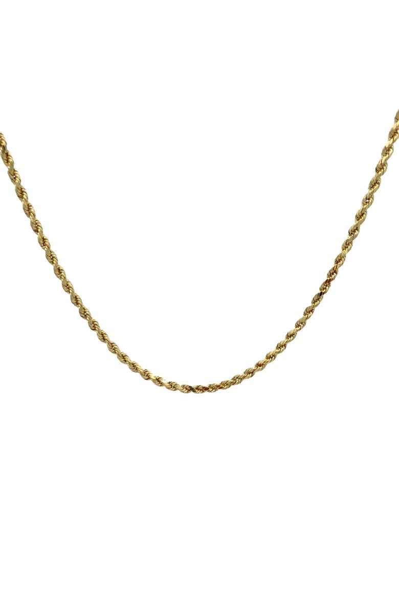 Diamond Cut Rope Chain Necklace 3.5mm 22 Inch, Main, color, yellow
