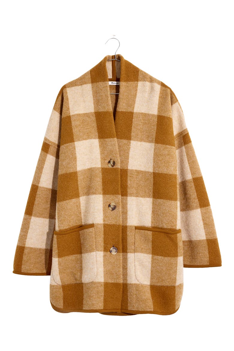 Buffalo Check Sweater Coat, Alternate, color, HEATHER PARCHMENT