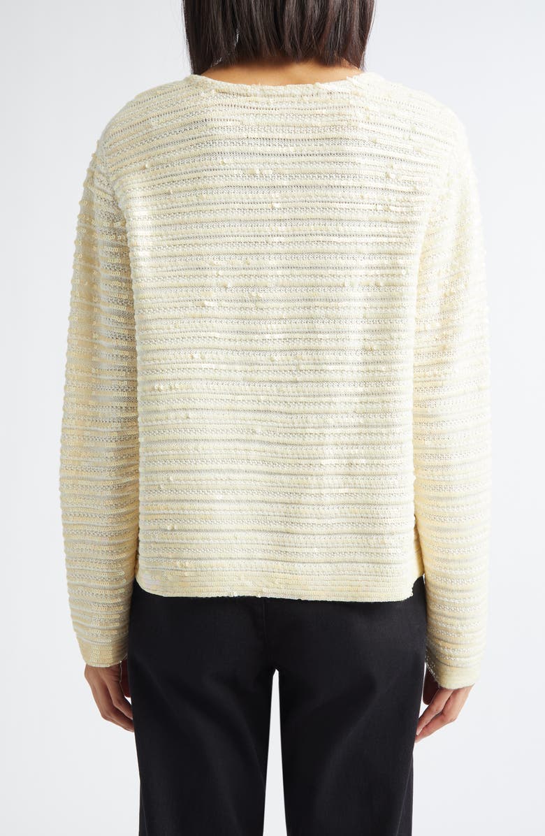 Bode Spotlight Sequin Virgin Wool Swing Cardigan, Alternate, color, Ivory