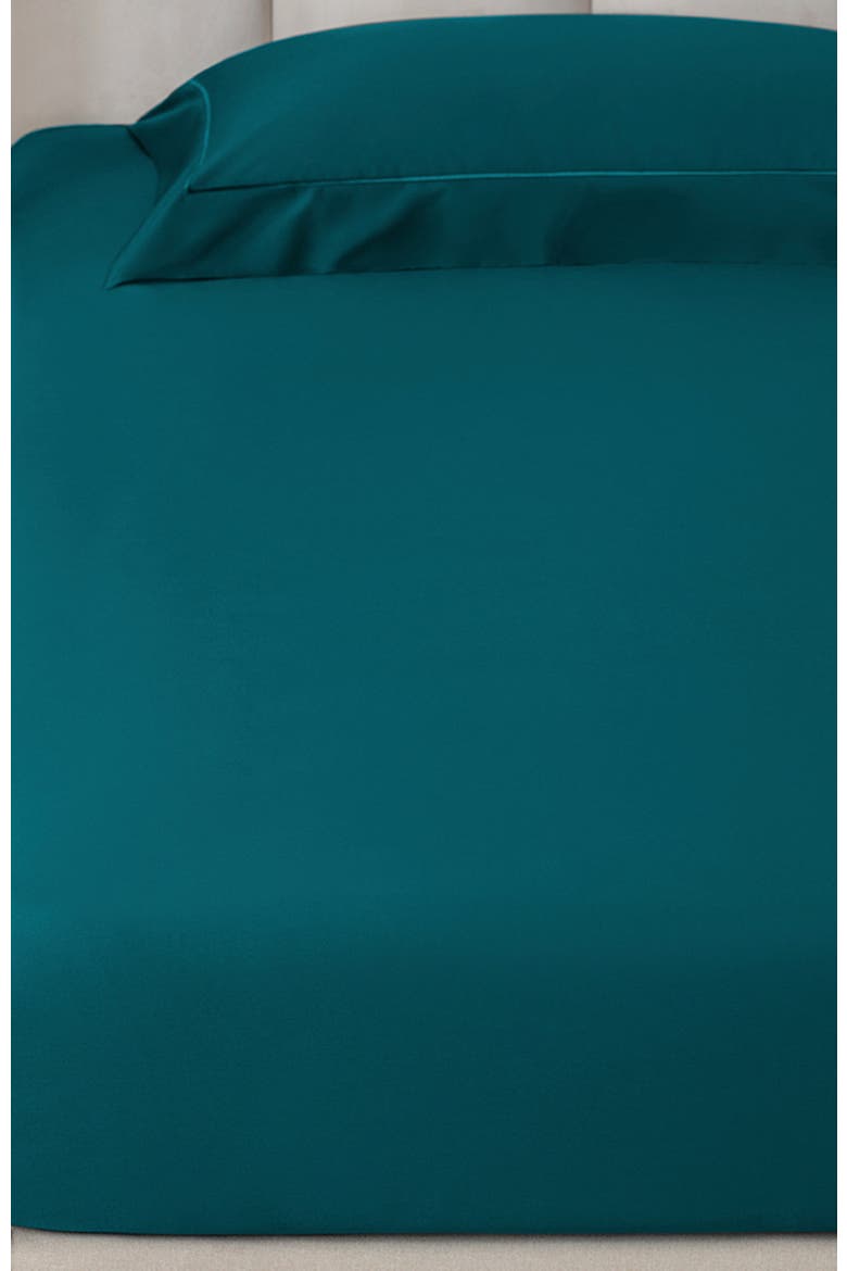 Rhapsody Fitted Sheet, Alternate, color, Blue-Green