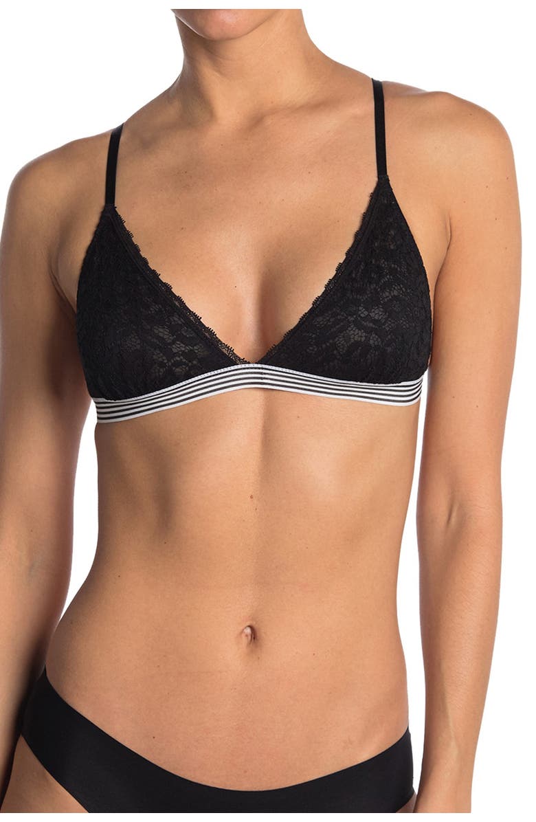 FRENCH AFFAIR Lace & Stripe Band Bralette, Main, color,