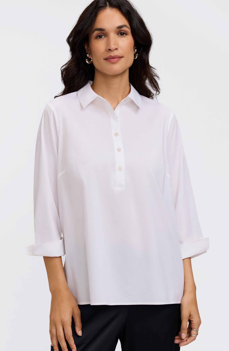 Foxcroft Therese Button Back Popover Shirt, Alternate, color, White