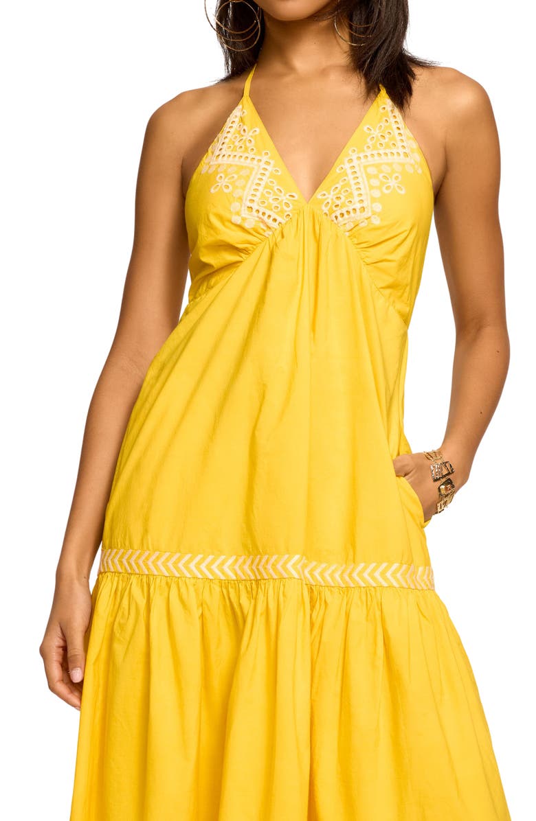 Ramy Brook Amaris Eyelet Embroidery Halter Dress, Alternate, color, 