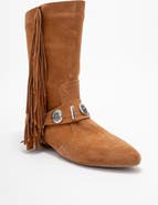 Forever & Always Shoes Selora Leather Buckle Western Boot