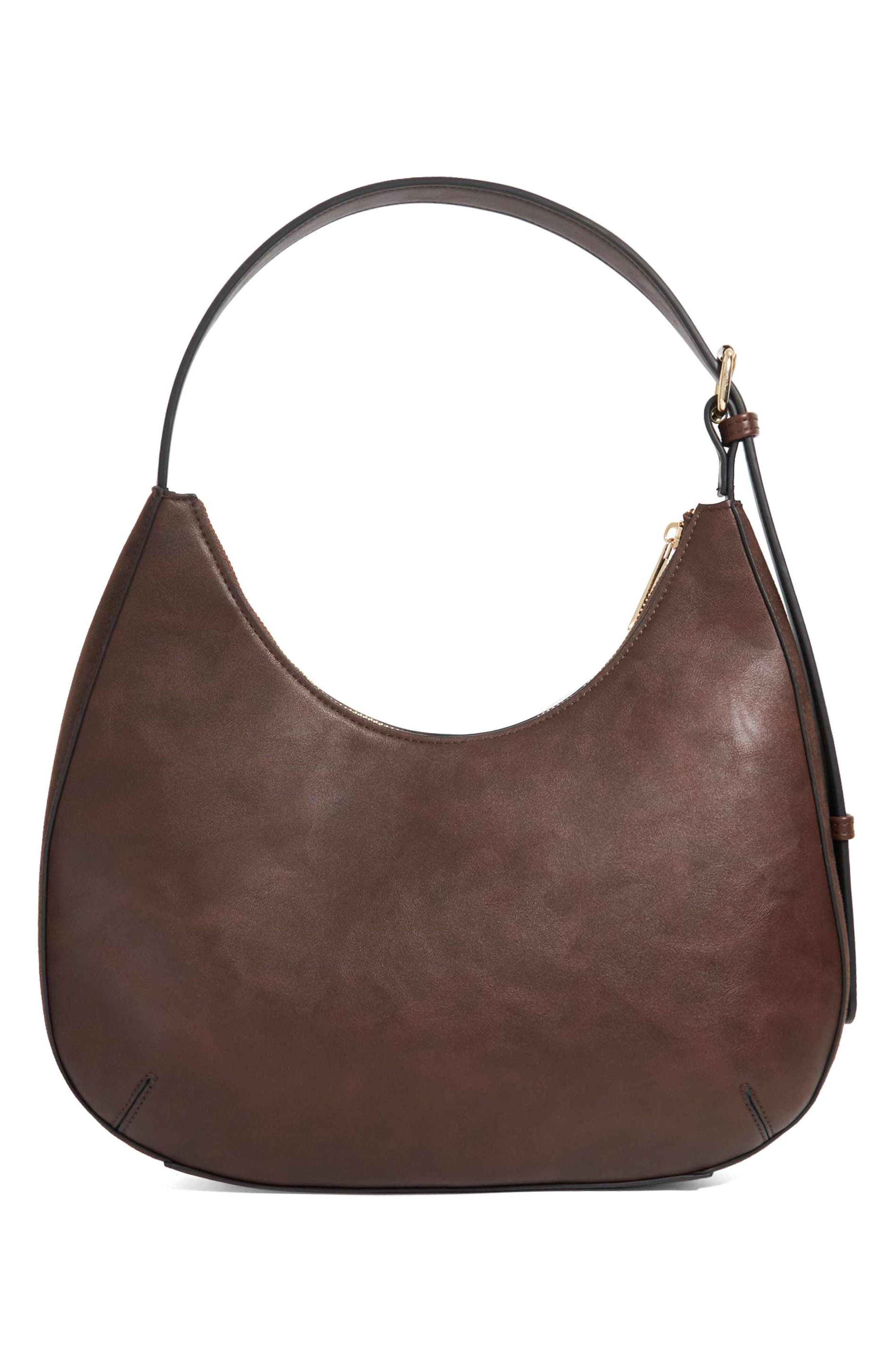 Dune London Daintilies Faux Leather Shoulder Bag, Alternate, color, Dark Brown