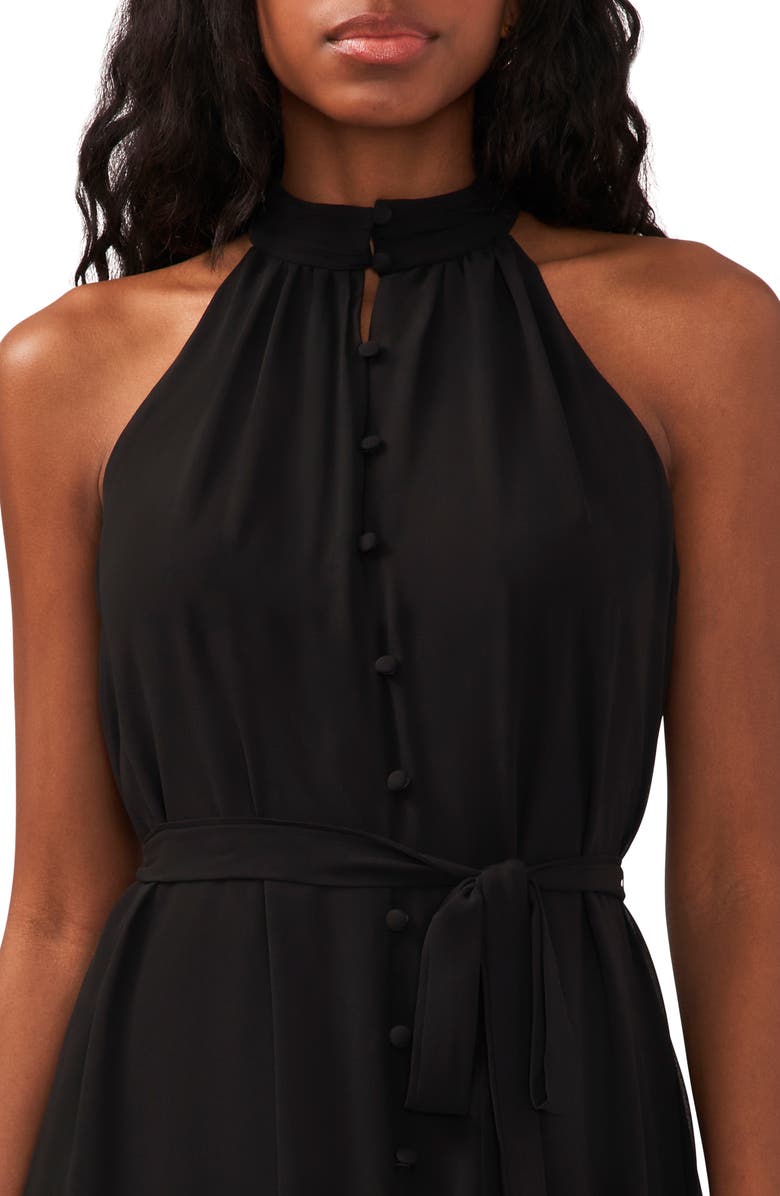 Halogen<sup>®</sup> Halter Neck Belted Minidress, Alternate, color, Rich Black