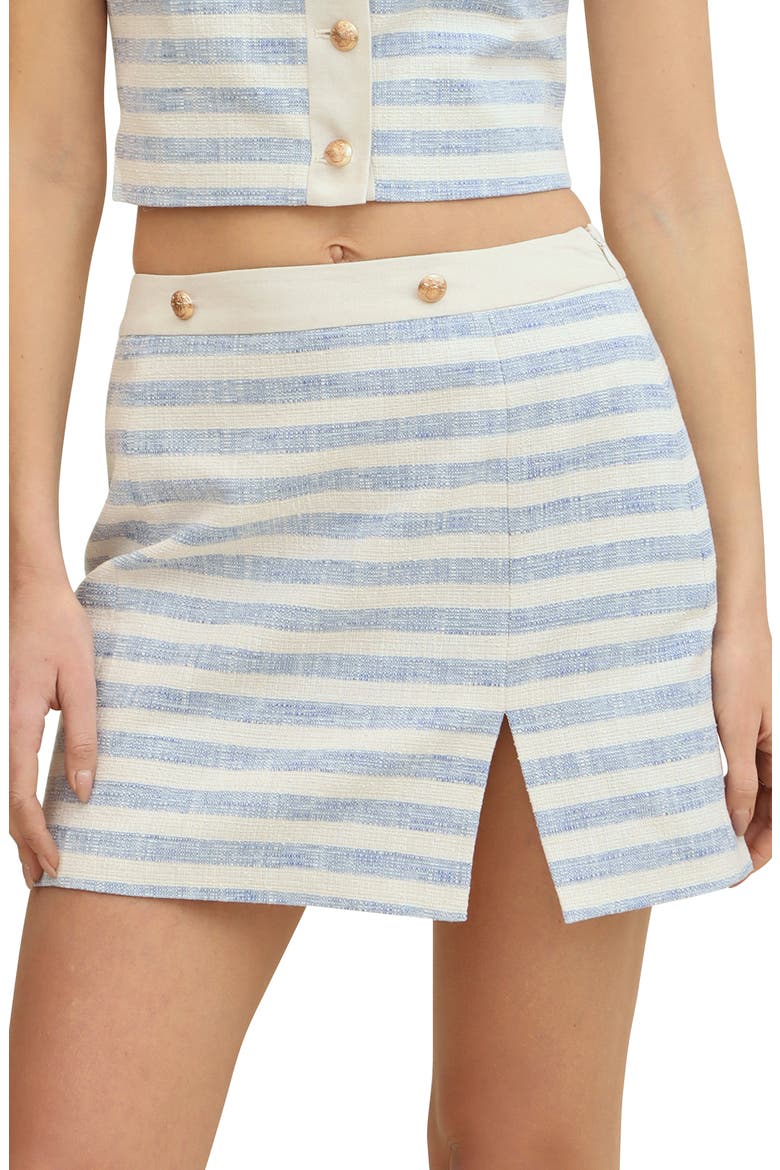 Stripe Linen Blend Miniskirt, Alternate, color, BLUE WHITE STRIPE