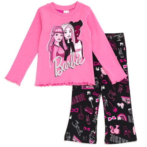 2-Piece Long Sleeve Tee and Flare Pants Set