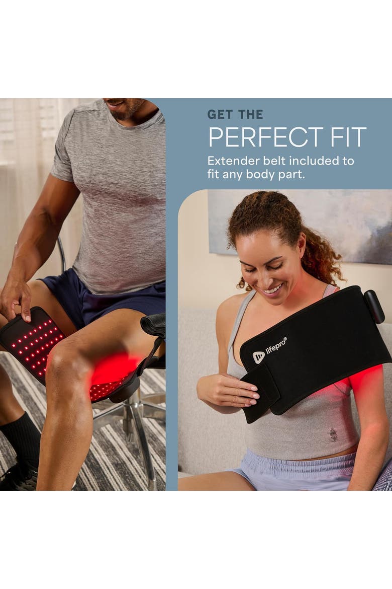 Allevared Mini Red Light Therapy Belt Mini 660nm & 850nm Infrared Red Light, Alternate, color, Black