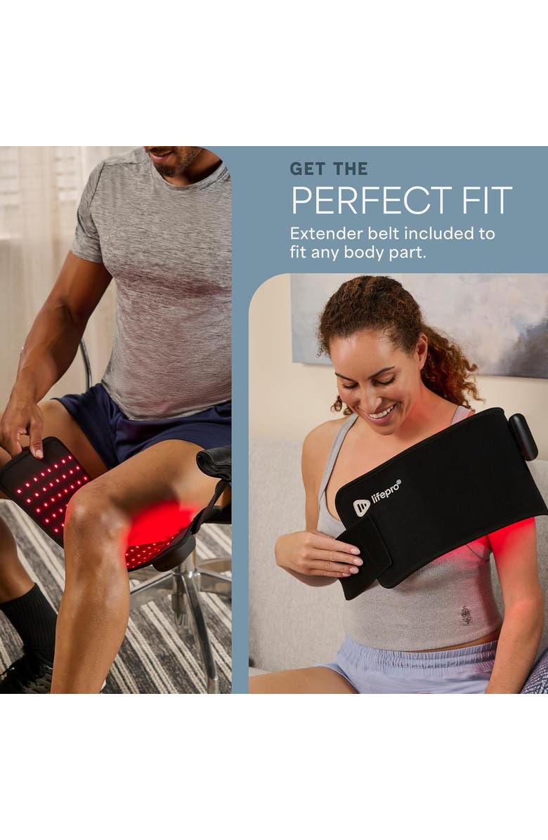 Lifepro Allevared Mini Red Light Therapy Belt Mini 660nm & 850nm Infrared Red Light, Alternate, color, Black