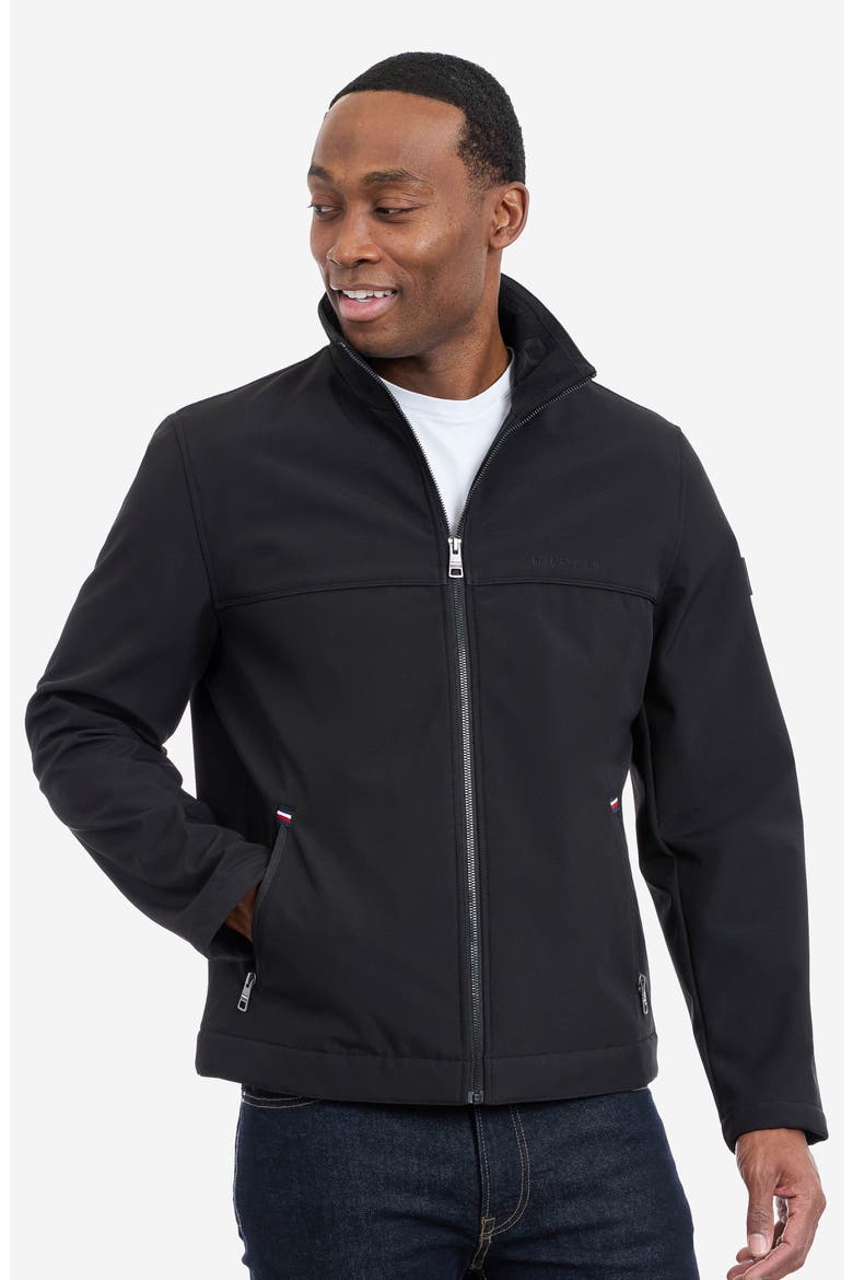 Water Resistant Softshell Jacket, Alternate, color, BLACK