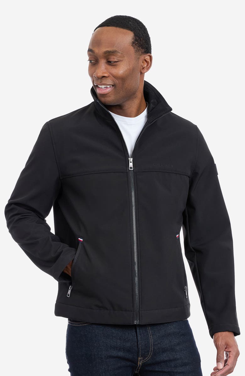 Tommy Hilfiger Water Resistant Softshell Jacket, Alternate, color, Black