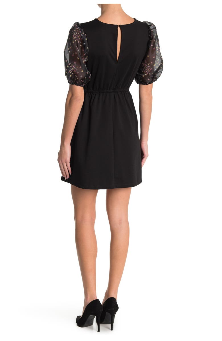 Spirit of Grace Puff Sleeve Ditsy Floral Print Dress, Alternate, color, 