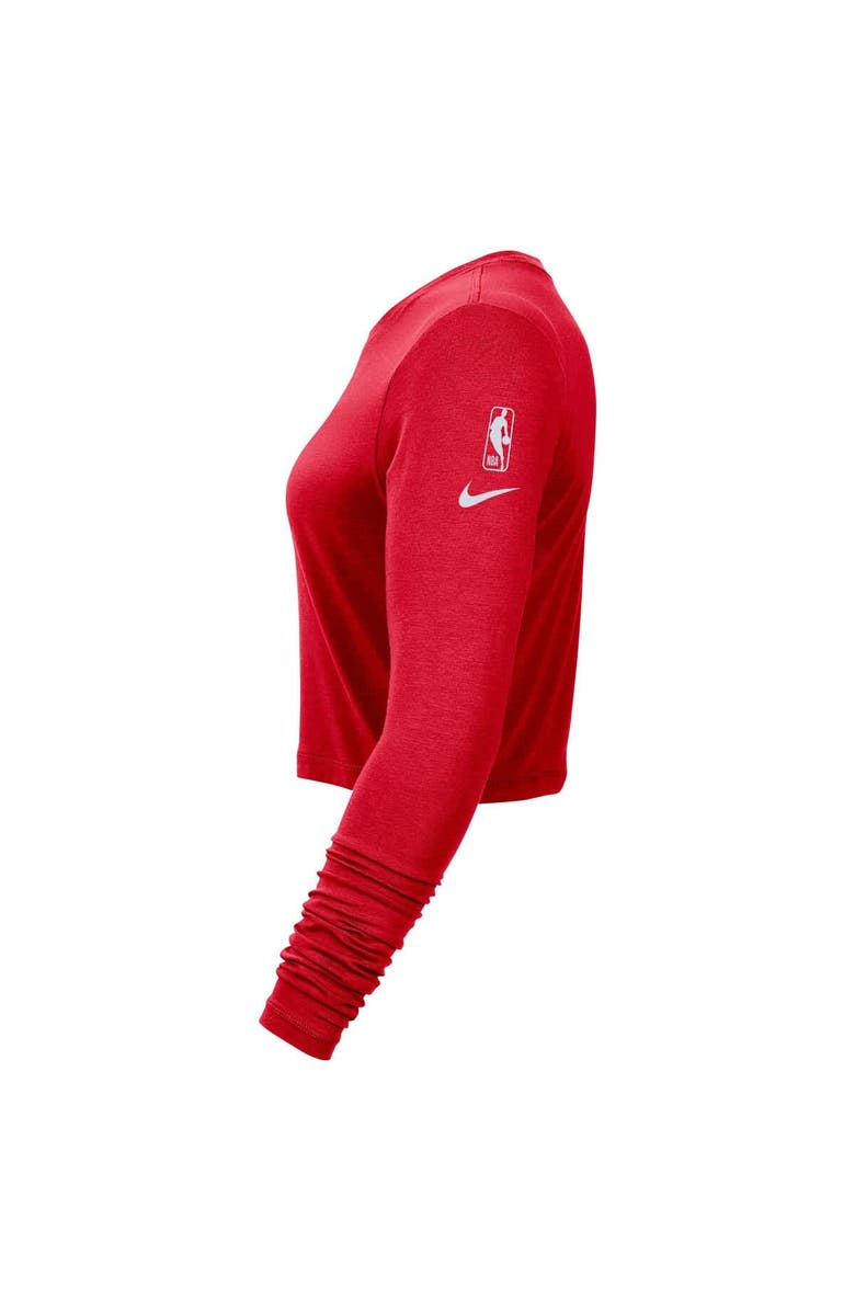 Nike Women's Nike Red Miami Heat 2024/25 City Edition Essential Logo Slim Fit Long Sleeve Cropped T-Shirt, Alternate, color, 