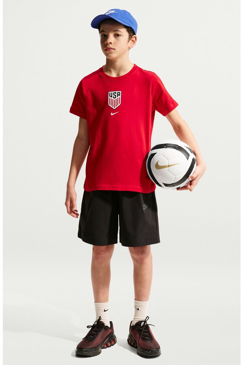 Kids' USMNT Crest Cotton Graphic T-Shirt, Main, color, UNIVERSITY RED