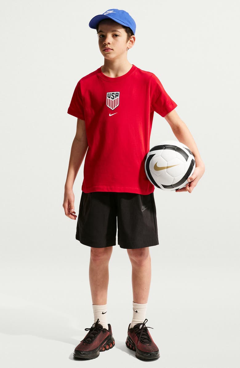 Nike Kids' USMNT Crest Cotton Graphic T-Shirt, Main, color, University Red