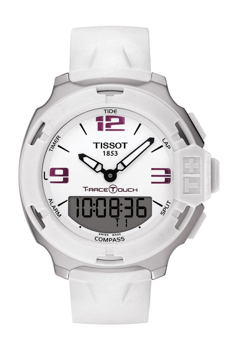 Unisex T-Race Touch Sport Watch, 42mm, Main, color, WHITE