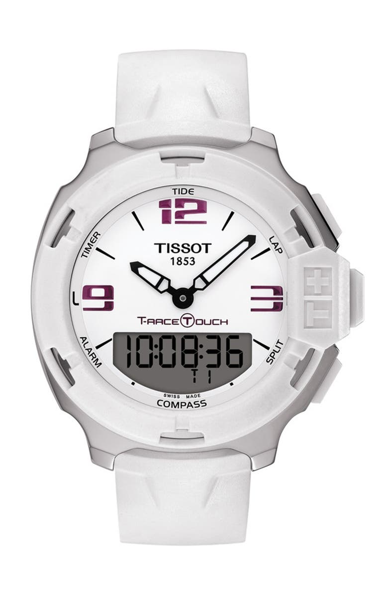 Tissot Unisex T-Race Touch Sport Watch, 42mm, Main, color, White