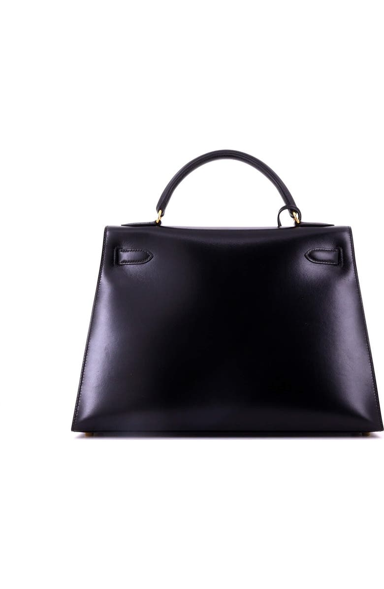Pre-Owned Hermes Kelly Handbag Black Box Calf with Gold Hardware 32, Alternate, color, Noir