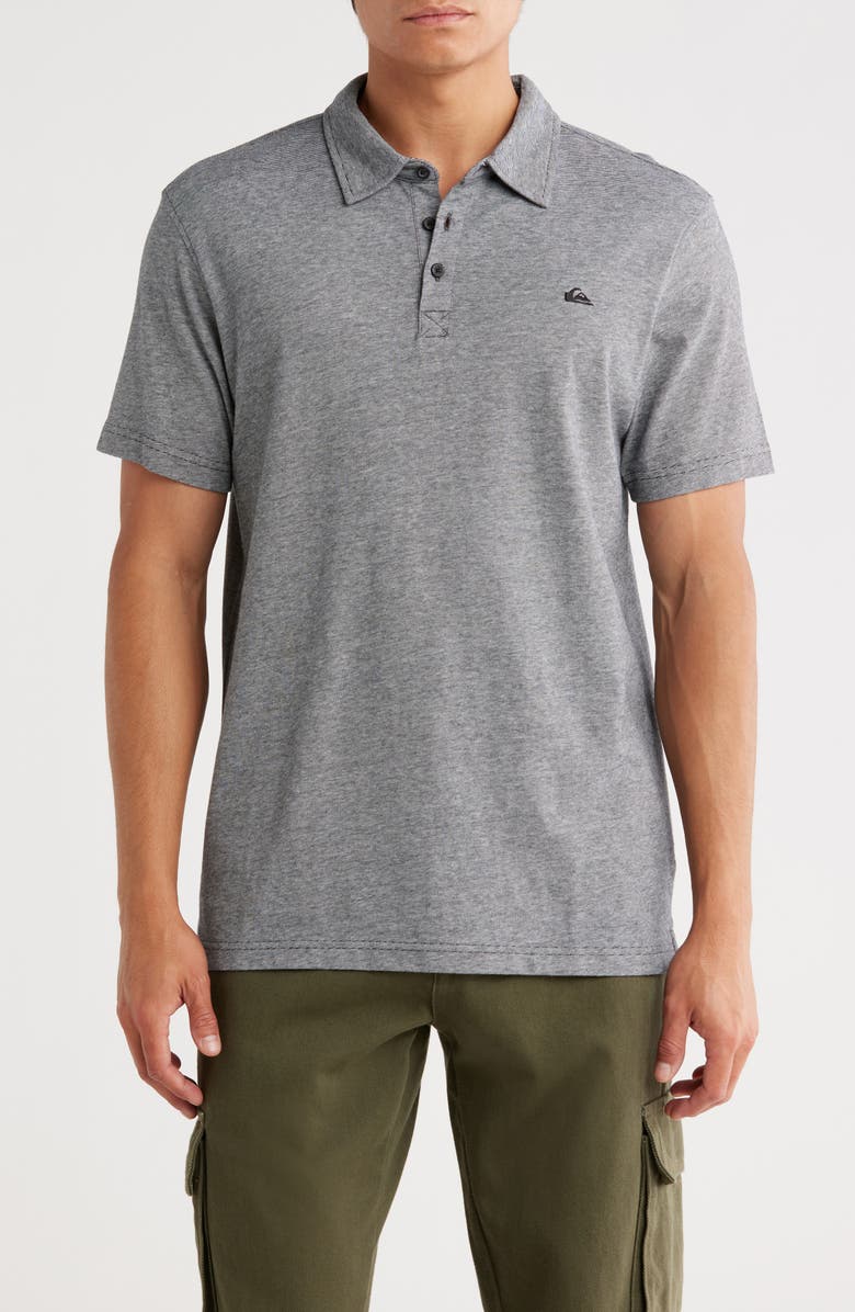 Quiksilver Cameron Yarn Dyed Polo, Main, color, Black