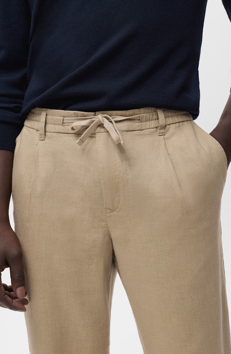 MANGO Slim Fit Drawstring Pants, Alternate, color, Beige