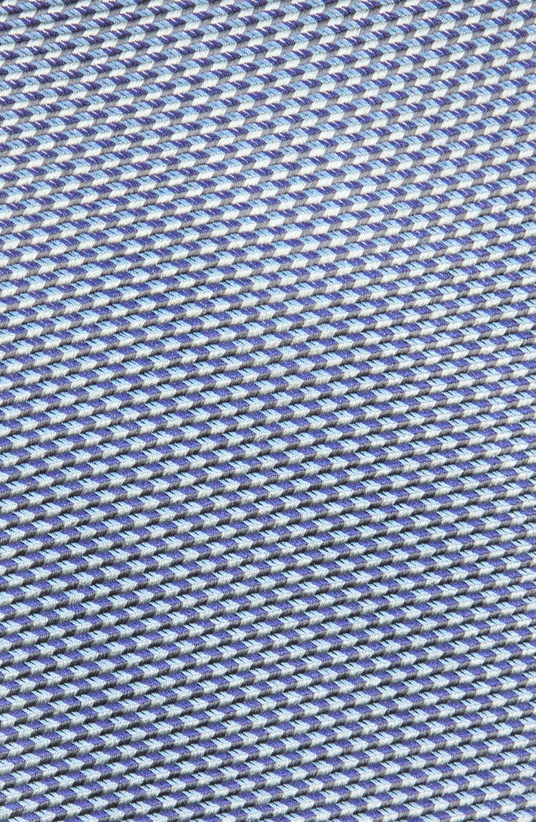 David Donahue Textured Solid Silk Tie, Alternate, color, Gray