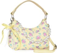 OMG Accessories Kids' Mini Floral Quilted Hobo Crossbody