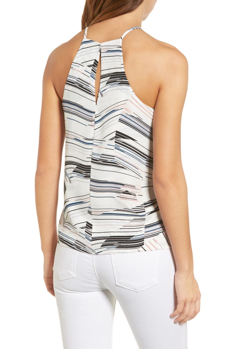 Tie Front Tank, Alternate, color, IVORY PRISTINE SPLICED STRIPE