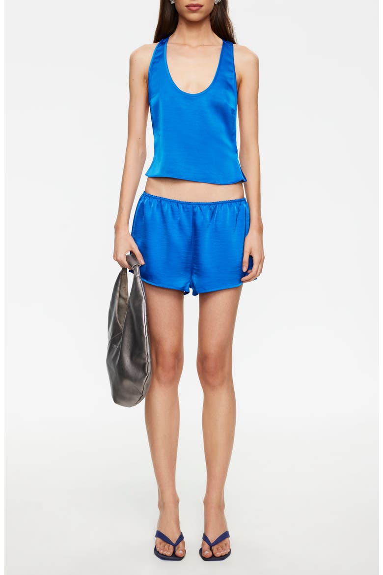 Bare Satin Shorts, Main, color, ROYAL BLUE