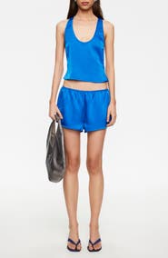 LIONESS Bare Crop Satin Tank