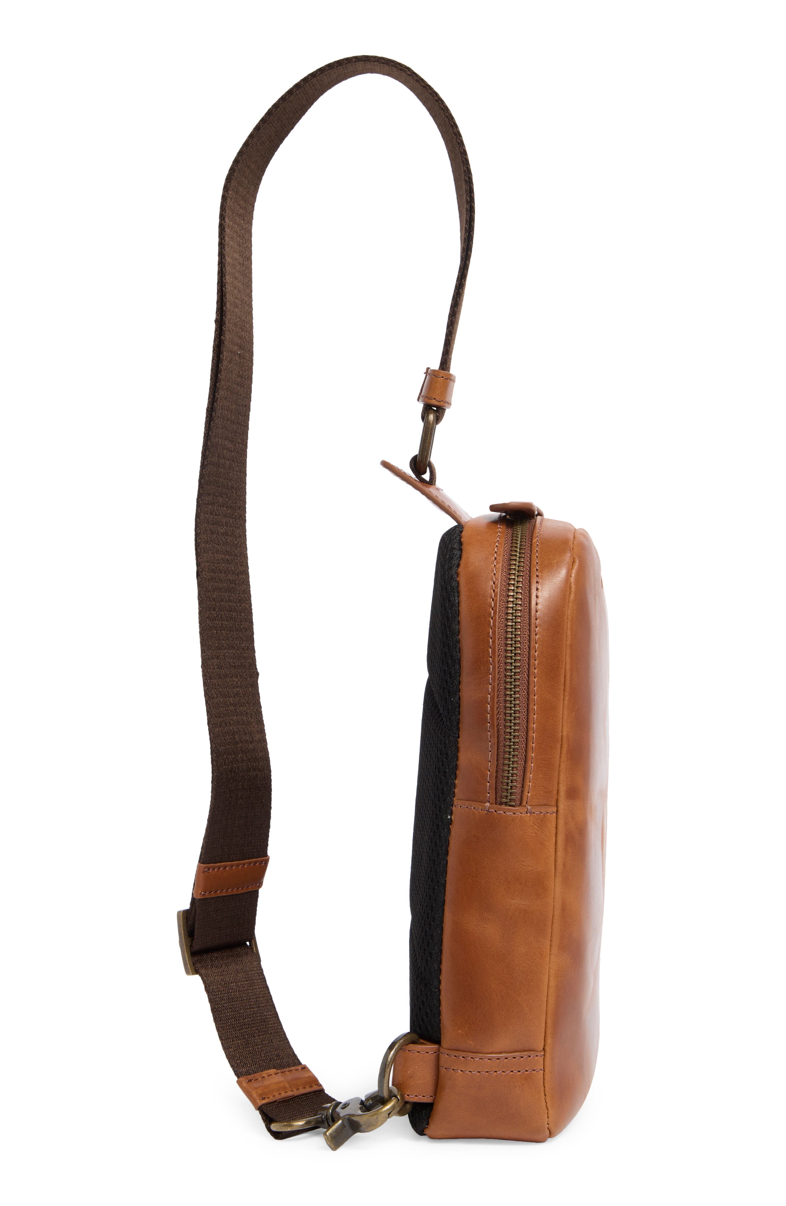 Johnston & Murphy Hunter Glazed Sling Bag, Alternate, color, Tan