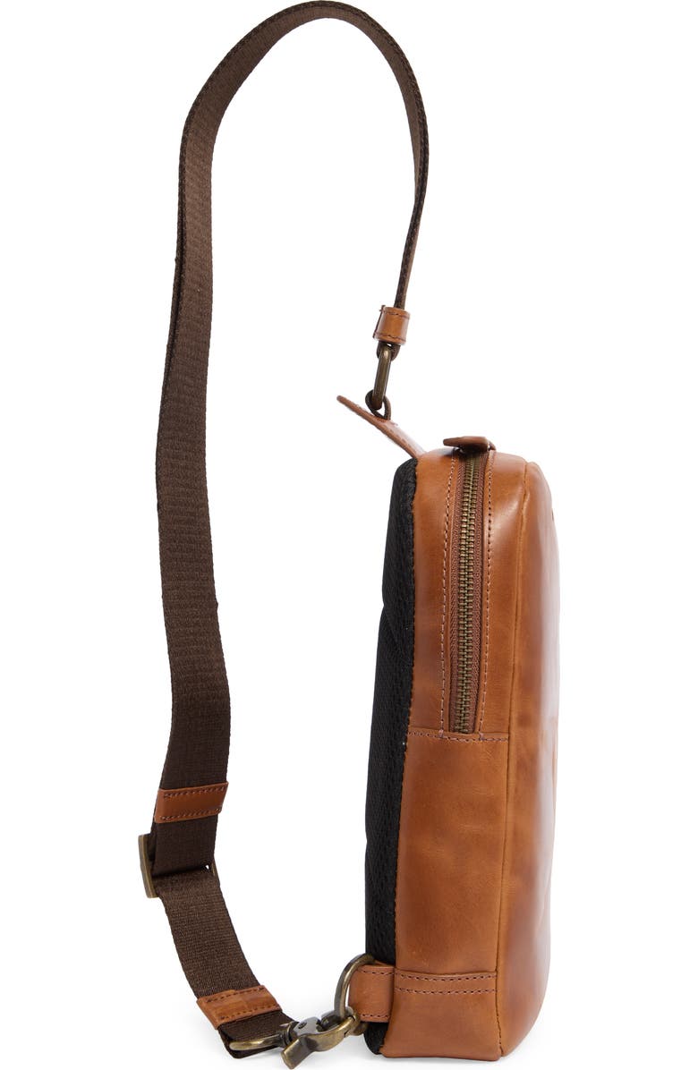 Johnston & Murphy Hunter Glazed Sling Bag, Alternate, color, Tan