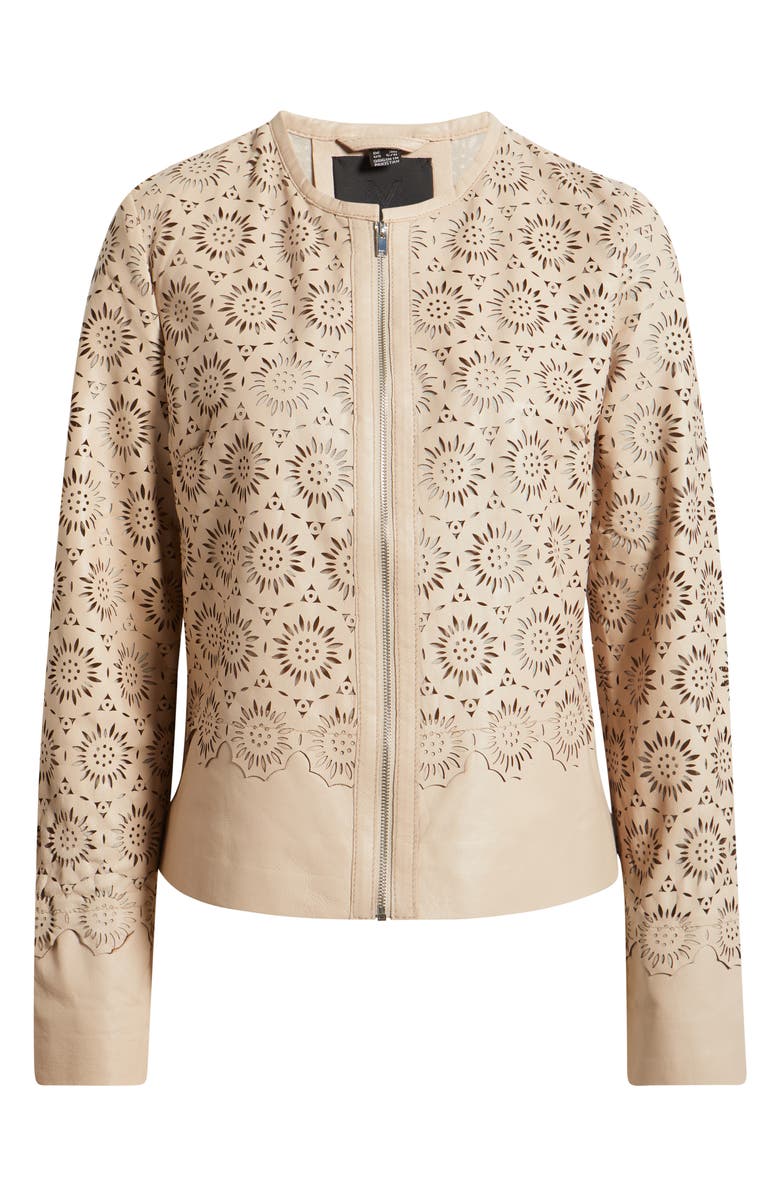 MAURITIUS Lacey Laser Cut Leather Jacket, Alternate, color, 