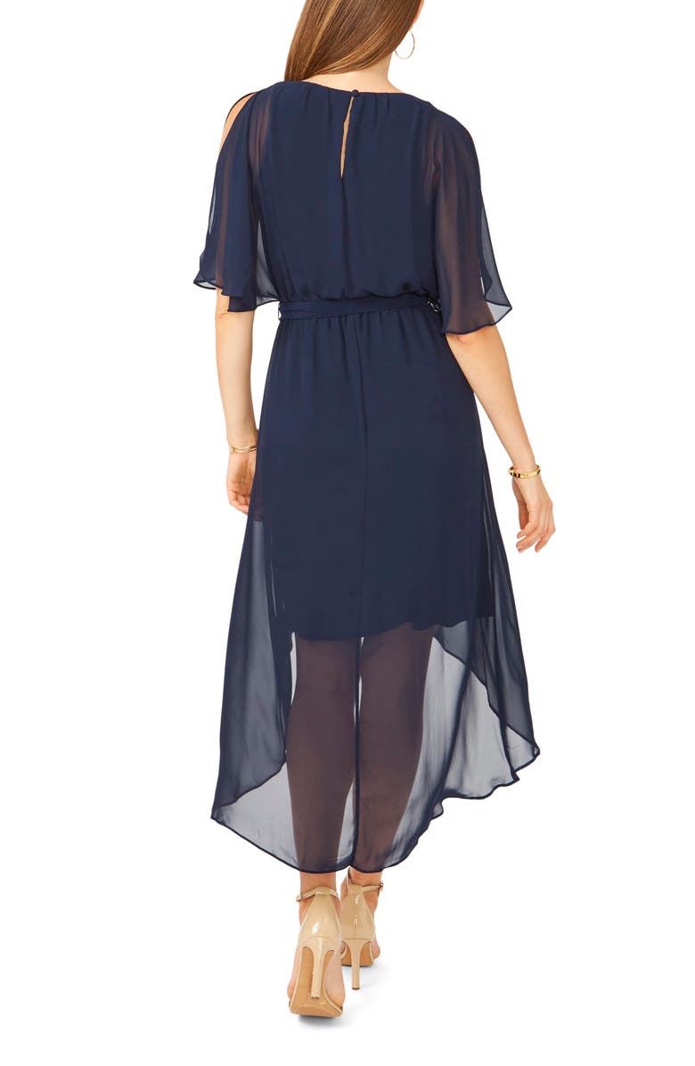 Chaus Flutter Sleeve High-Low Chiffon Dress, Alternate, color,