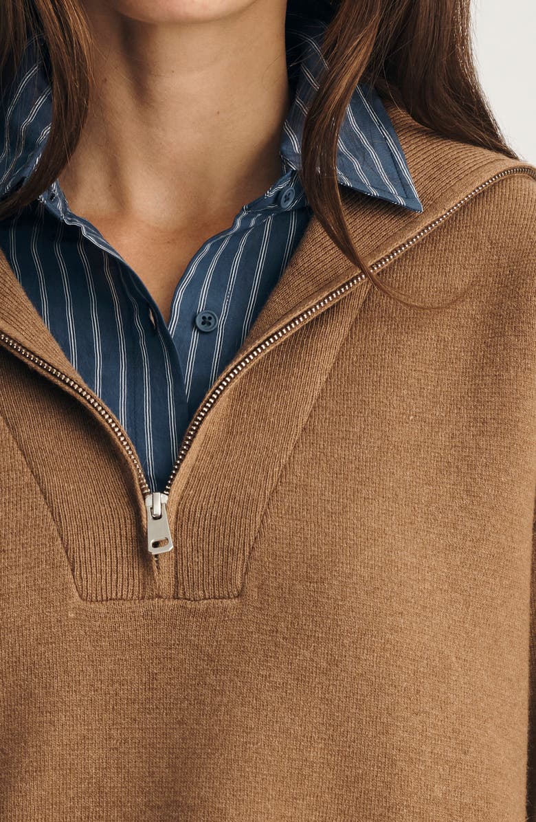 Mavi Jeans Half Zip Polo Sweater, Alternate, color, Kelp