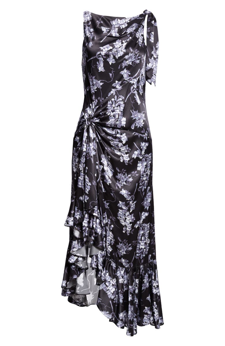 Cinq à Sept Anwen Floral Asymmetric Hem Silk Maxi Dress, Alternate, color, 