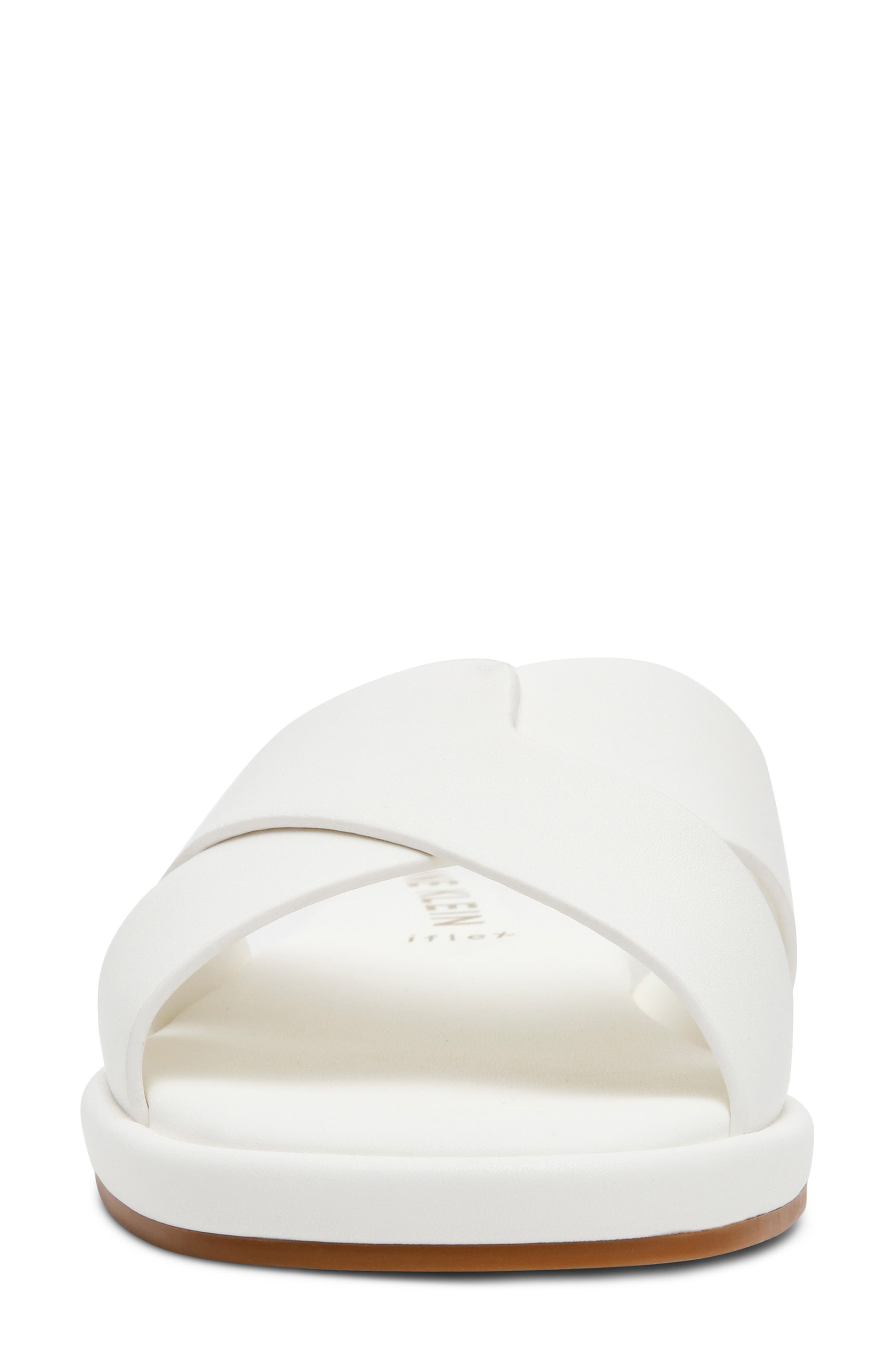 Anne Klein Khloe Crossover Strap Slide Sandal, Alternate, color, White