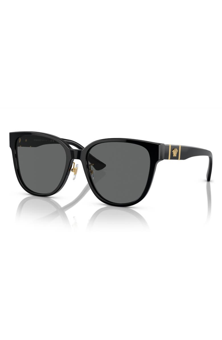 Versace 57mm Square Sunglasses, Alternate, color, Black