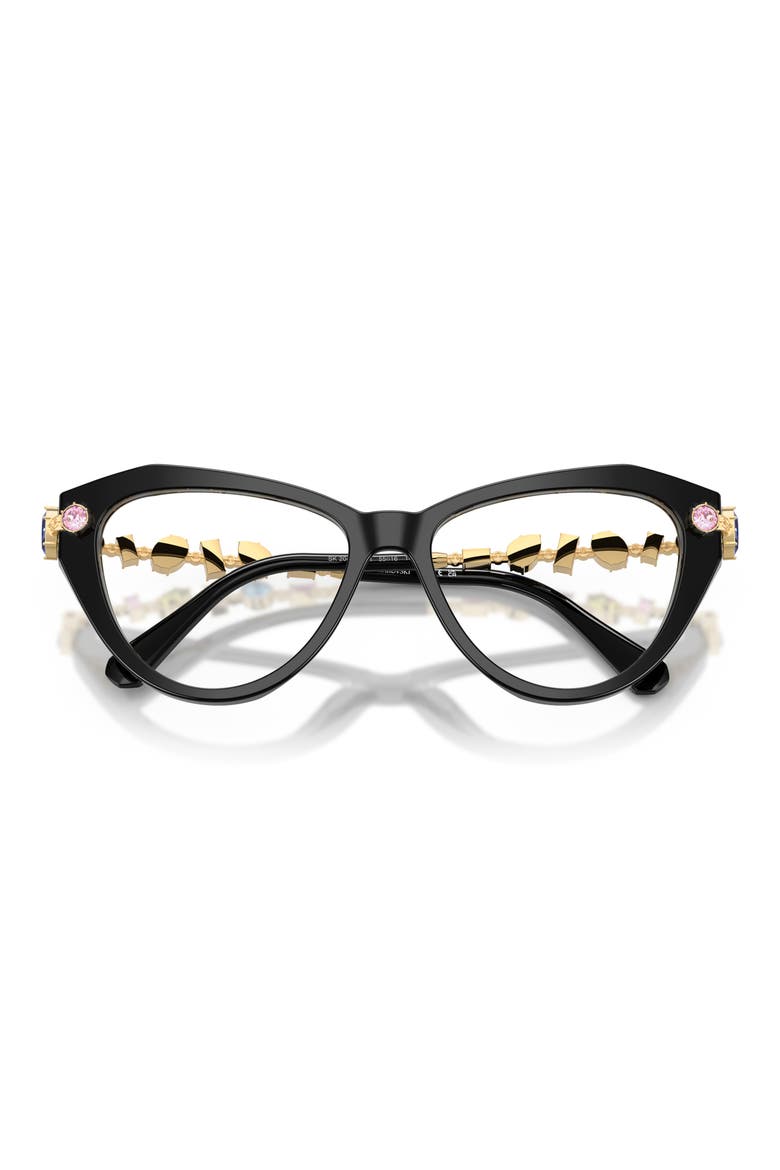 53mm Cat Eye Optical Glasses, Alternate, color, BLACK/ DEMO LENS