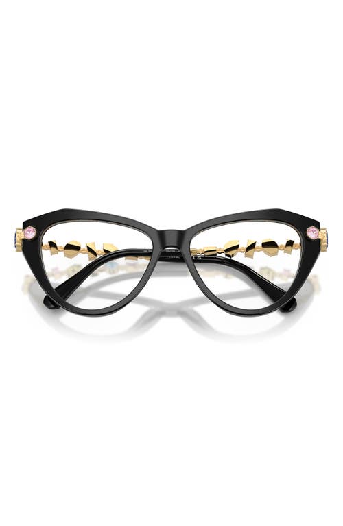 Swarovski 53mm Cat Eye Optical Glasses In Black/demo Lens