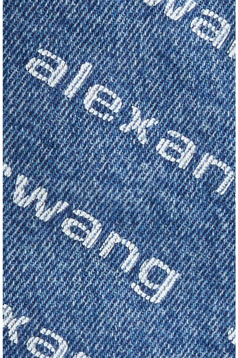 Bite Logo High Waist Cutoff Denim Shorts, Alternate, color, DEEP BLUE/WHITE