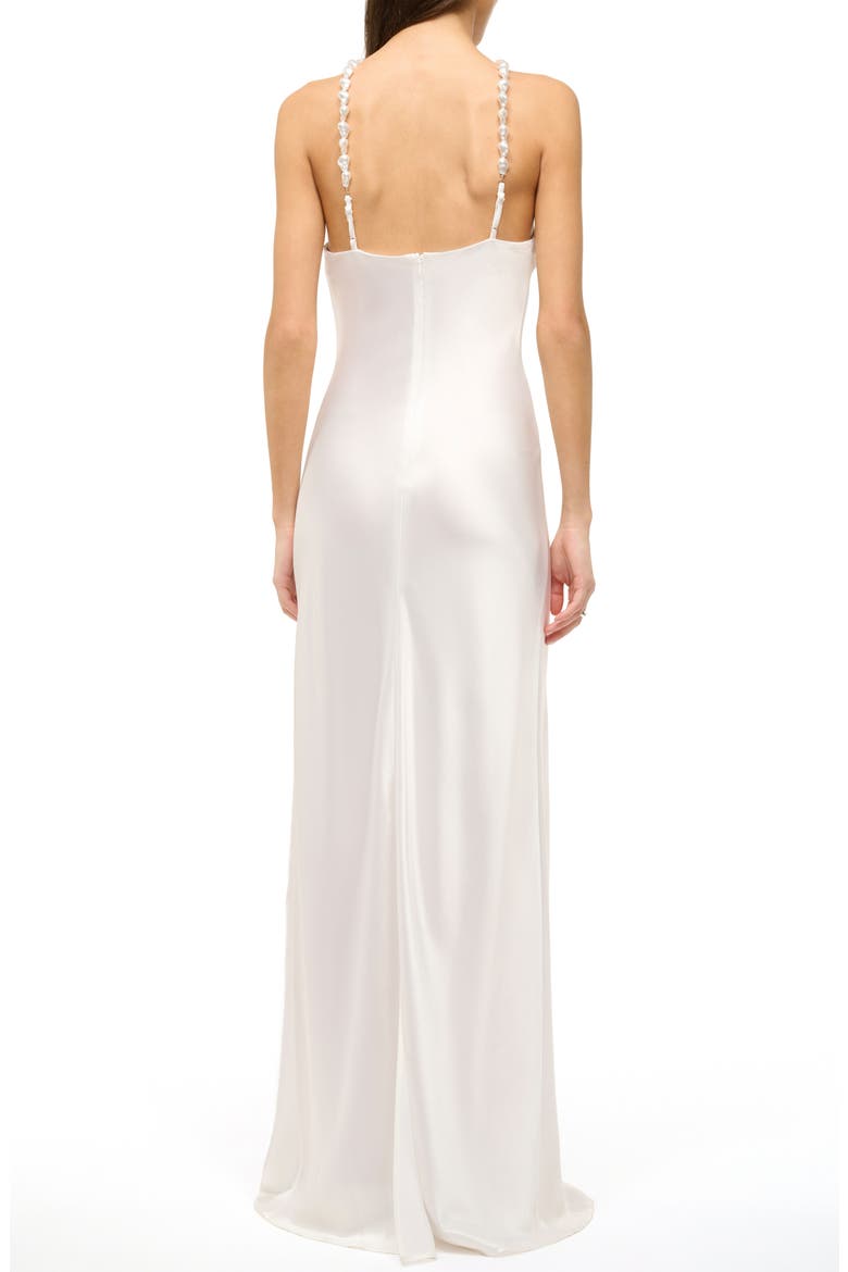 STAUD Cadence Beaded Sleeveless Satin Maxi Dress (Women)